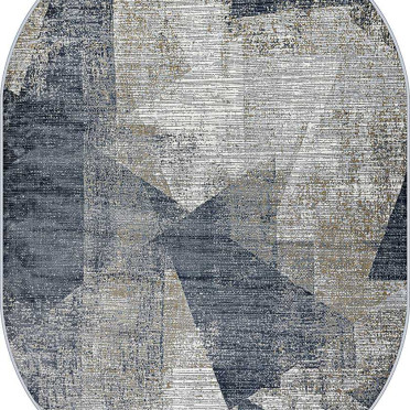 Геометрический абстрактный ковер 37616A OVAL BLUE / L.GREY Regnum