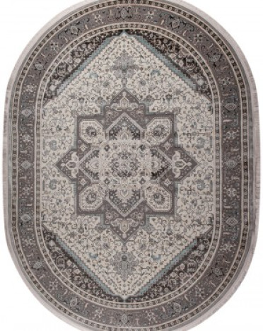Ковер турецкий 36970X Avon (Полиэстер хит-сет, серый) овальный