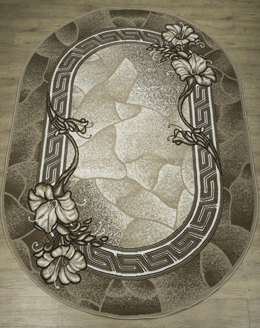 Ковер российский 15805-10822 Лайла де Люкс (Полипропилен, бежевый) овальный