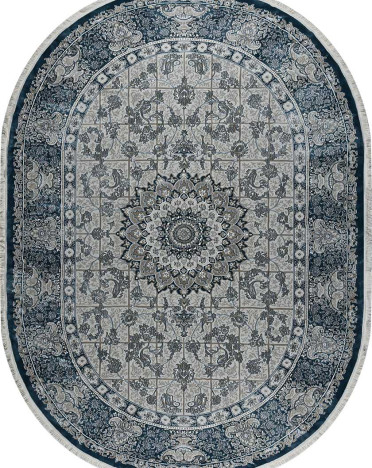 Ковер турецкий 37122A Avangard (полиэстер хит сет, серый, голубой)