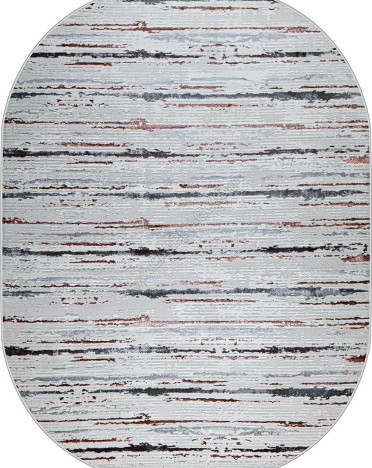 Ковер турецкий 38462A Kleopatra овальный (Полипропилен, серый, розовый)