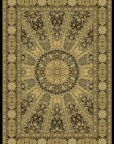 Ковер бельгийский 615993737 Beluchi Barolo (Вискоза, черный, кремовый)