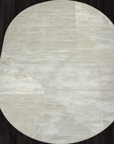 Ковер российский F196 SIRIUS (PP Heatset Высокоплотный, кремовый) овальный