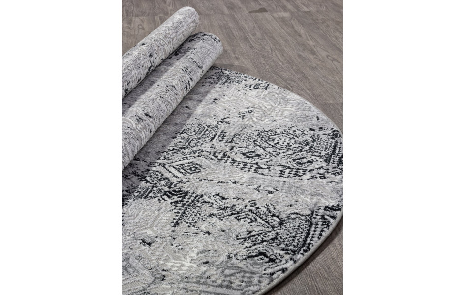 Ковер F281 - DARK GRAY - Овал - коллекция PALERMO