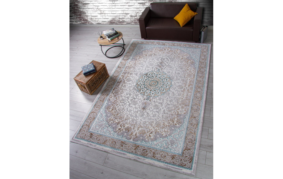 Ковер F605 - GREEN-BLUE - Прямоугольник - коллекция HALIF